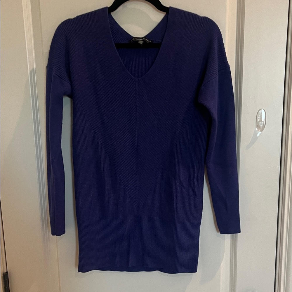 White House Black Market V-Neck Purple Sweater